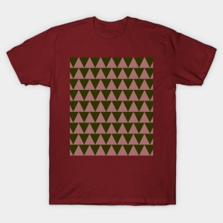 Mink, Blush Pink, and Olive Green Geometric, Zig Zag Design T-Shirt